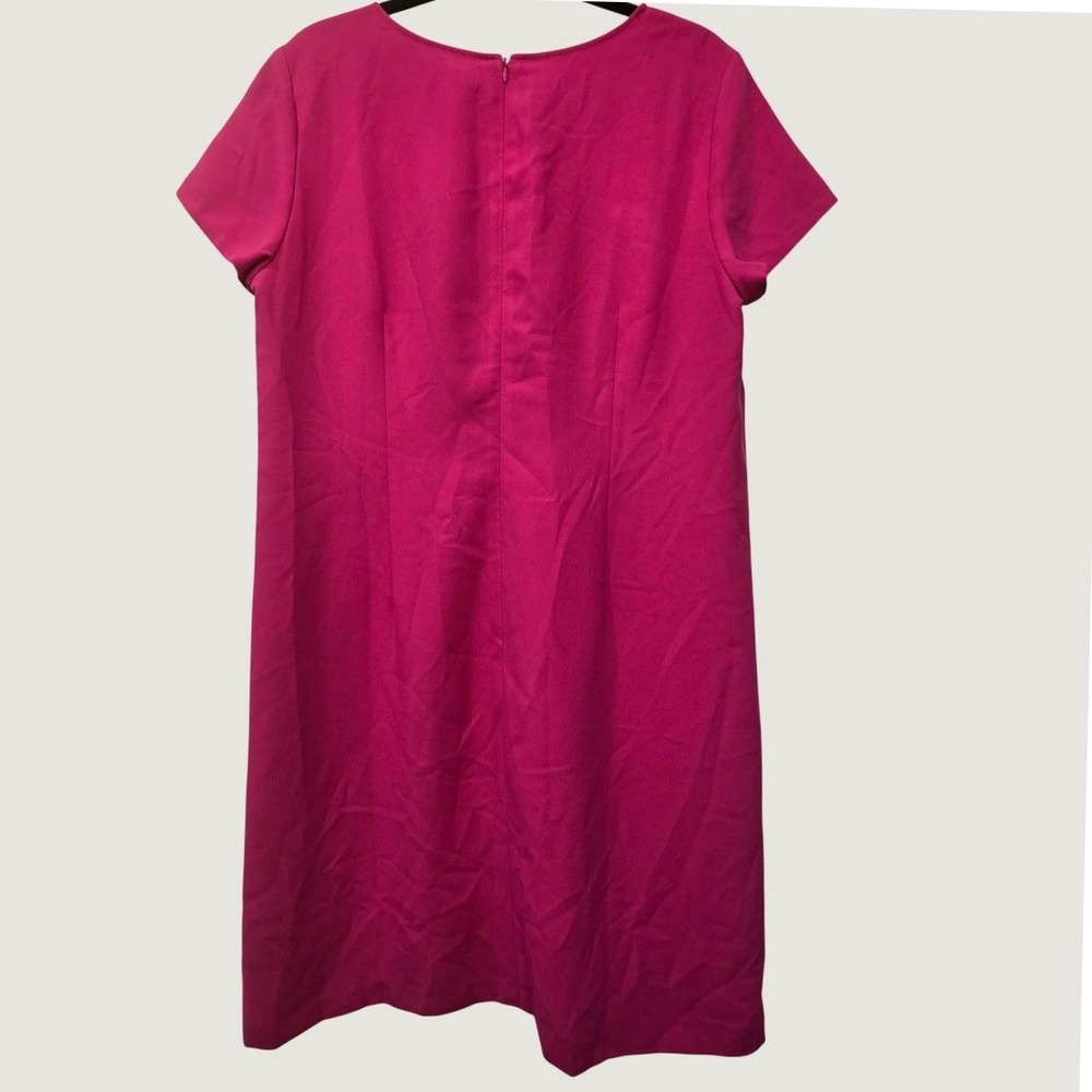 Ann Taylor Magenta Fuchsia Shift Dress Size 14 Office Chic Feminine Classic - Picture 7 of 7